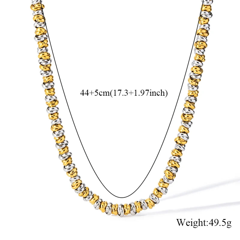 EILIECK 316L Stainless Steel Metal 8mm Chunky Chain Necklace For Women Trendy 18K Gold Plated Neck Chain Waterproof Jewelry Gift