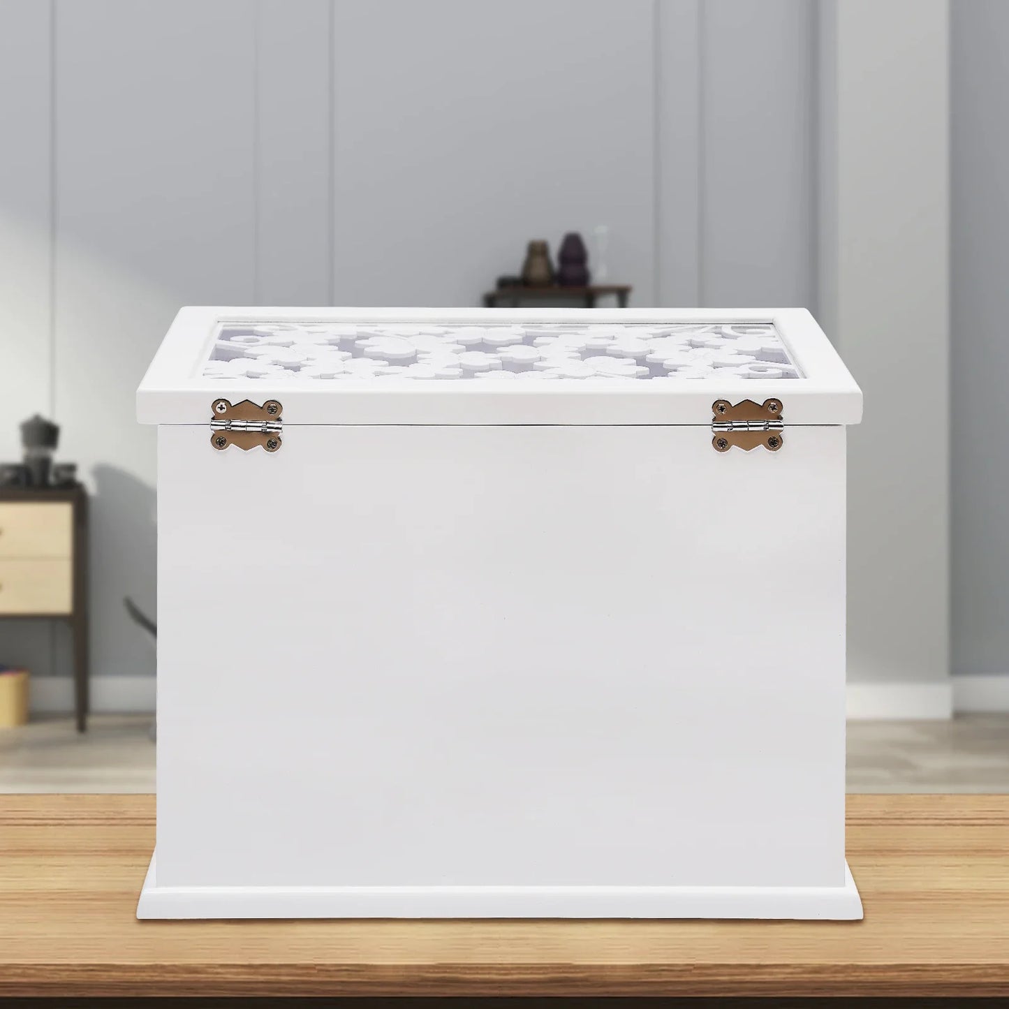 Wood Jewelry Box& Organizer,NEWEST 6 Layers Jewellery Case W/ 5 Drawers, for Bracelets Necklaces Earrings Rings, 12.2x 7.9x 9.6"