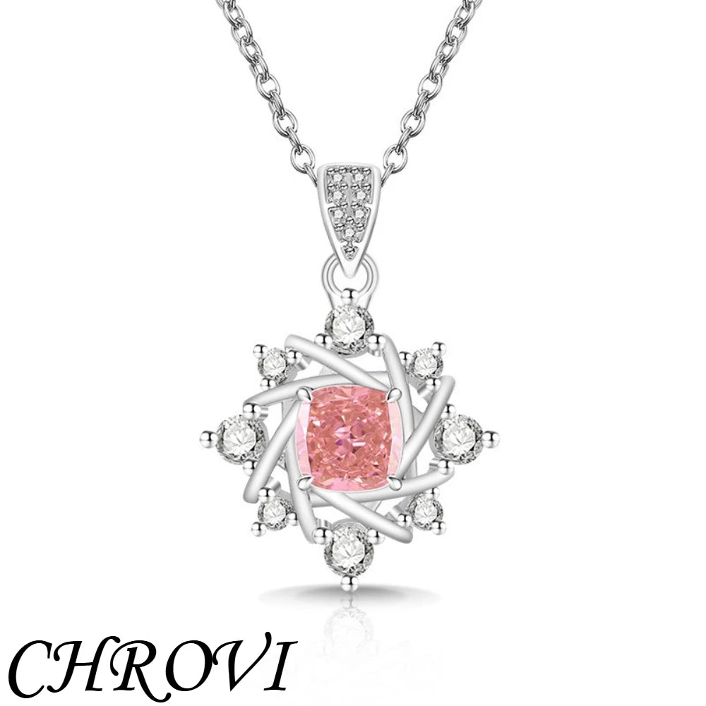 Exquisite 925 sterling silver gemstone ice flower octagonal star necklace, fashionable and versatile,high-carat diamond necklace
