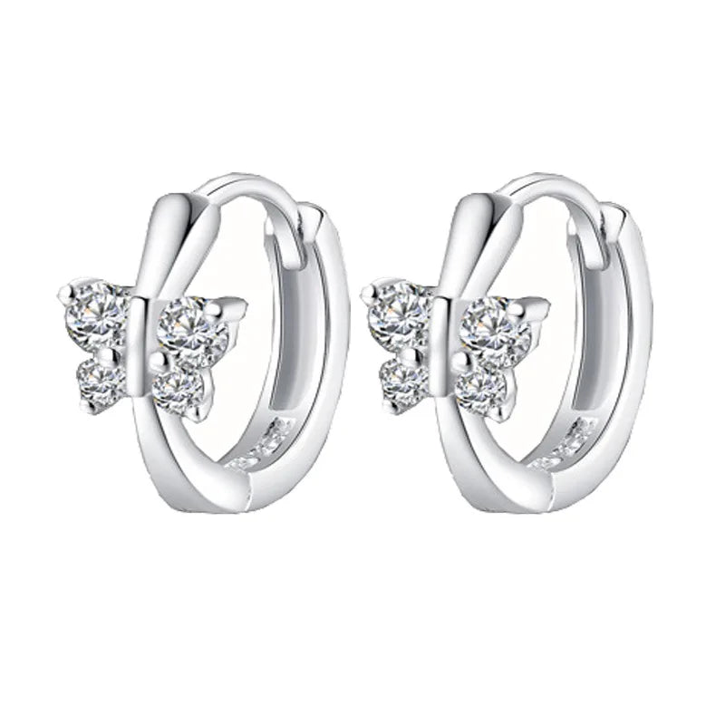 925 Sterling Silver Earrings stud Butterfly For Women Exquisite Student Girlfriend Jewelry Accessories Wedding Fashion Gift
