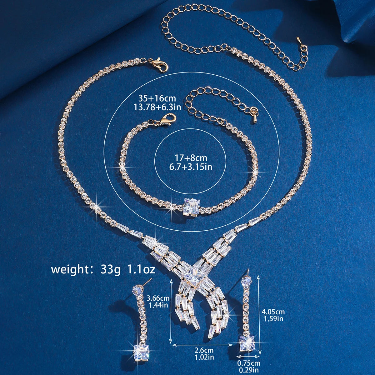 Red Carpet Aura Ladder Square Diamond Cross Knot Set Exaggerated Eye-Catching Three Piece Set Stage Runway Accessories