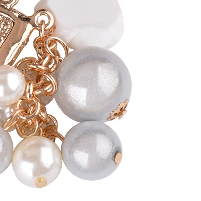 EASYA Korean Fashion Simulated Pearl Rhinestone Keychain Bag Pendant Alloy Keychain Gifts Exquisite Pendant Ornaments CHY-2594