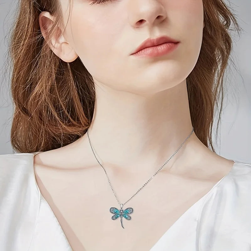 1pc Simple Fashion Dragonfly Pendant Necklace Men Women's Daily Wear Jewelry Accessories