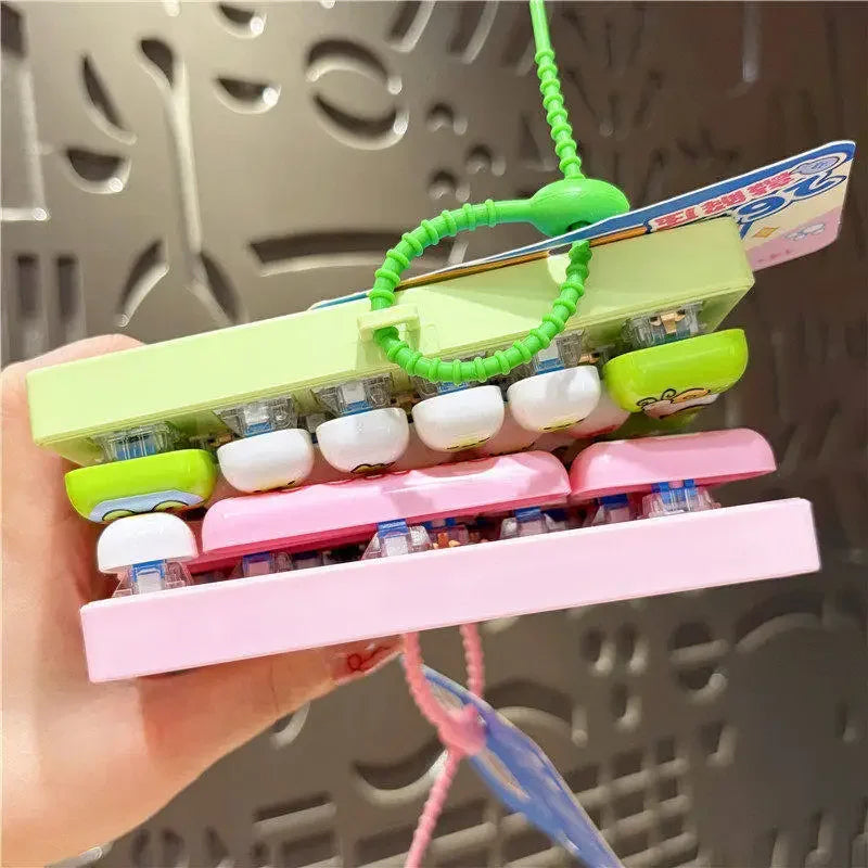 Silicone 26 Key Press Button Fidget Bag Charm Keychain Stress Relief Decompression Keyboard Keyring for Family Party Adults Kids