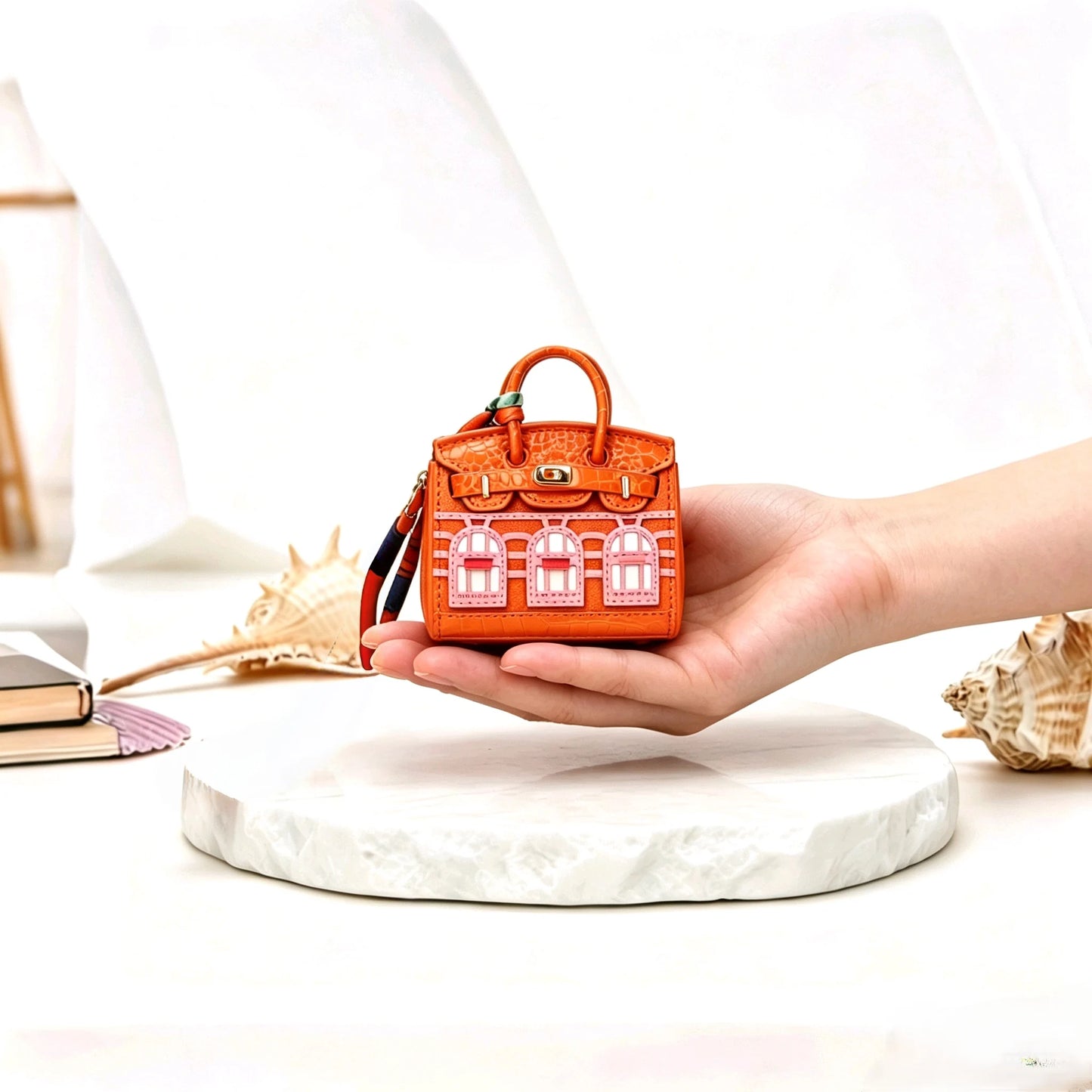 Mini Hanging Small Home Light Luxury New Fashion Decoration Envelope Headphone Leather Purse Leather Pendant Mini Keychain