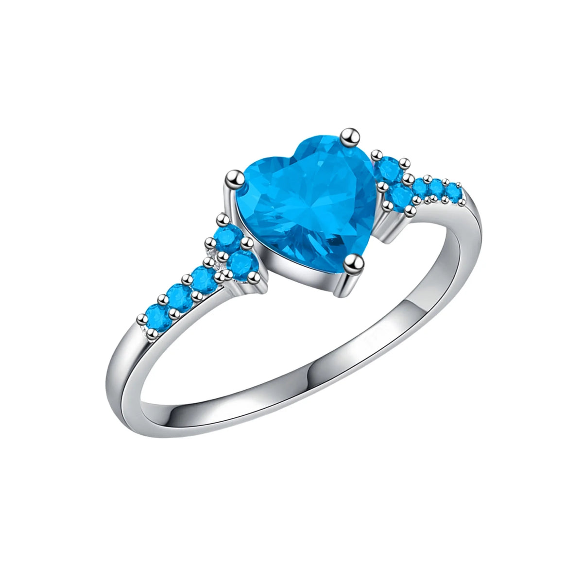 New 925 Sterling Silver Ring Heart 5A Zircon Shines Simplicity Fashion Exquisite For women Jewelry Wedding White gold plated
