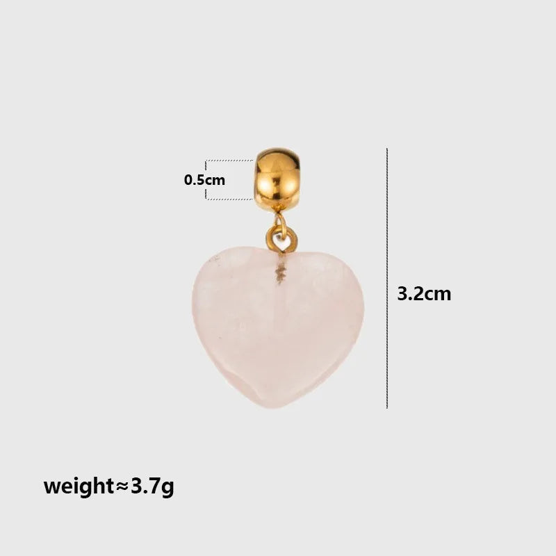 Trendy Natural Stone Star Heart Pendant DIY Necklace for Women Colorful Handmade Beaded Collars Necklace Stainless Steel Jewelry