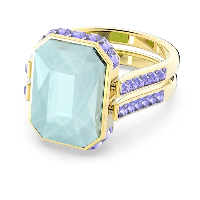 2026 New Trend Fine Anniversary Jewelry Sets Charming Blue Flower Green Water Drop Crystal Luxury Women's Necklace Ring Earrings