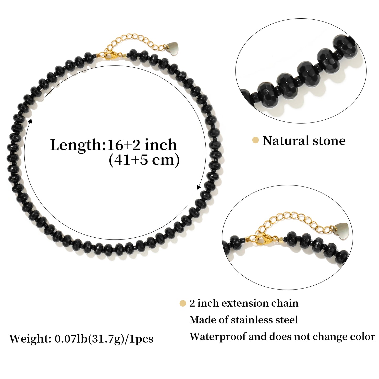 Badu Colorful Natural Stone Beads Necklaces for Women Bohomian Gemstone Beaded Choker Summer Beach Trendy Boho Jewelry Gift