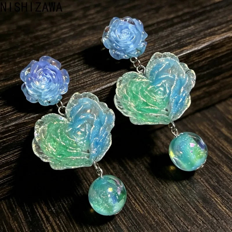 Sweet Flowers Earrings for Women Vintage Beach Style Summer Vacation Jewelry Elegant Versatile Bohemian Pendientes Mujer