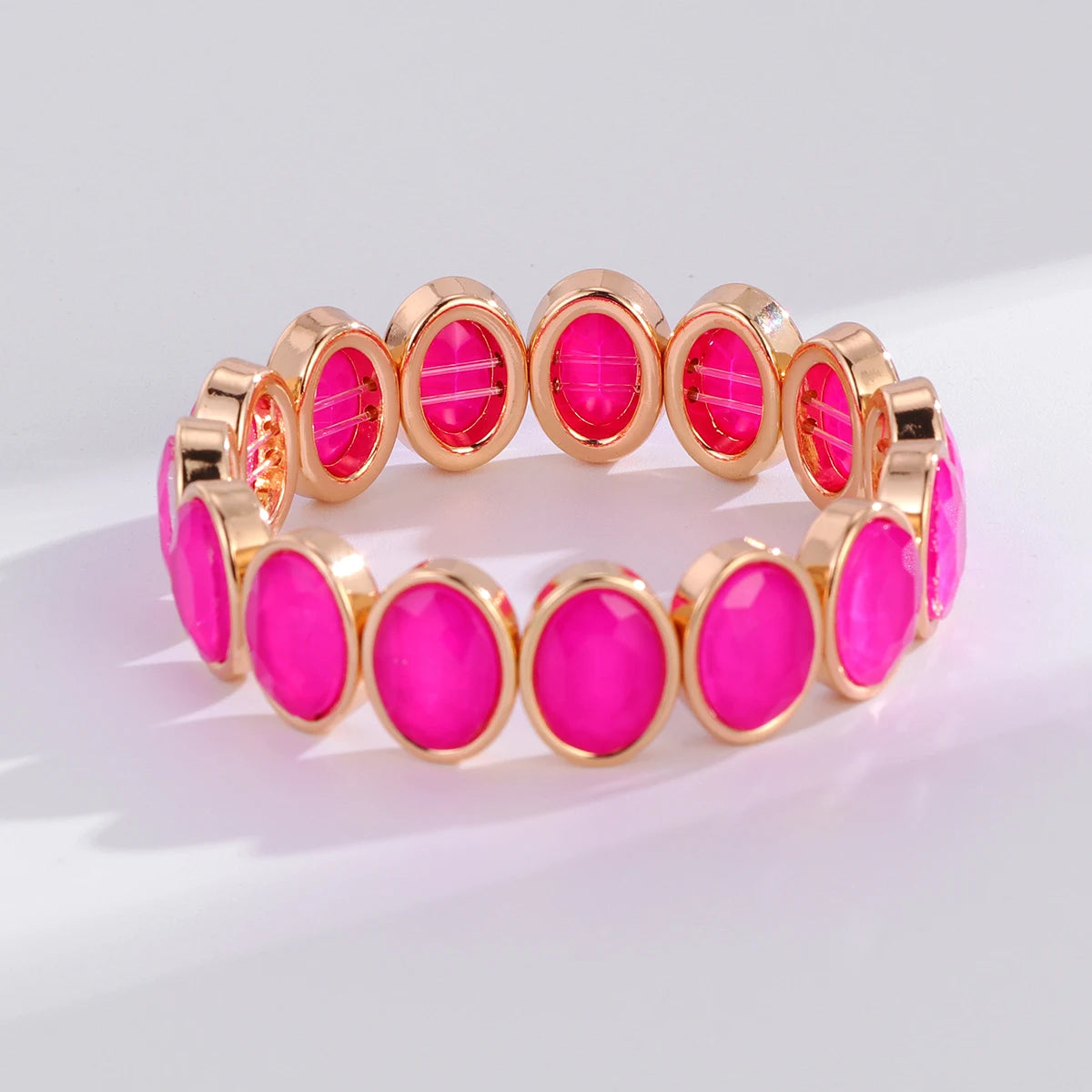2026 New Arrival Glass Crystal Candy Beads Bracelets Colorful Rhinestone Girl Women Gold Color Bangle Bohemian Style Bracelet
