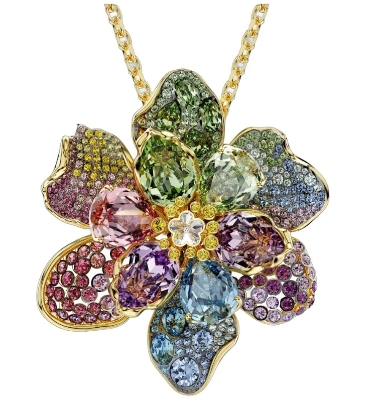 2026 New Trendy Octagonal Crystal Geometric Necklace Earrings Ring Set for Women Exquisite Floral and Butterfly Jewelry Set