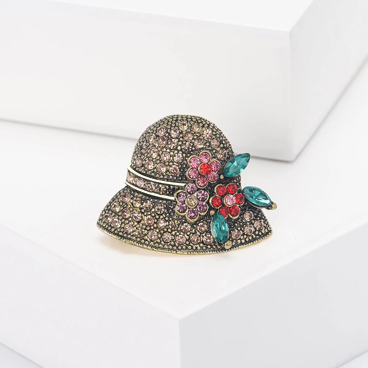 Luxury Rhinestone Sun Hat Brooches for Women Unisex Clothing Pins Necklace Event Party Backpack Fashion New Yea Gifts Decoration