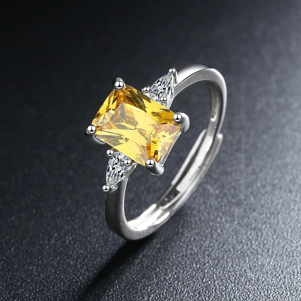 New 925 Sterling Silver 6A Zircon Ring Luxury Shines Simplicity Fashion Exquisite For women Wedding Engagement Jewelry