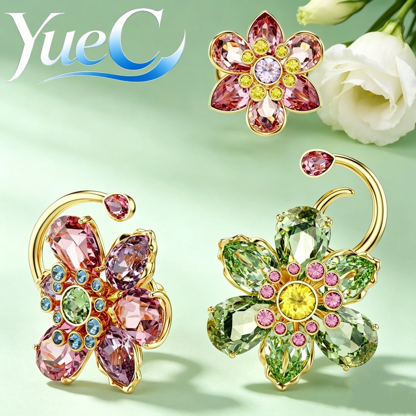 2026 YueC NEW Original Product: Flower Necklace, Butterfly Earrings, Light Luxury Charm Bracelet, Niche Design, Exquisit