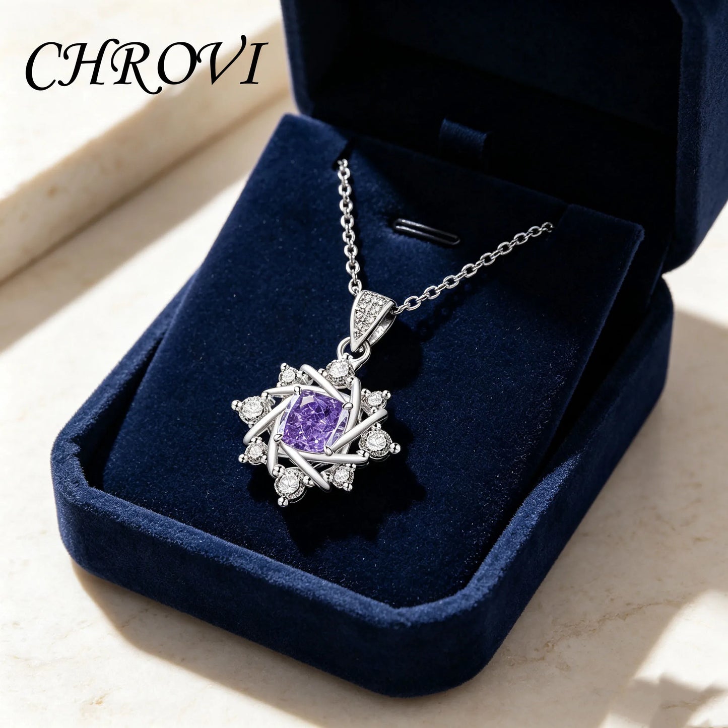 Exquisite 925 sterling silver gemstone ice flower octagonal star necklace, fashionable and versatile,high-carat diamond necklace