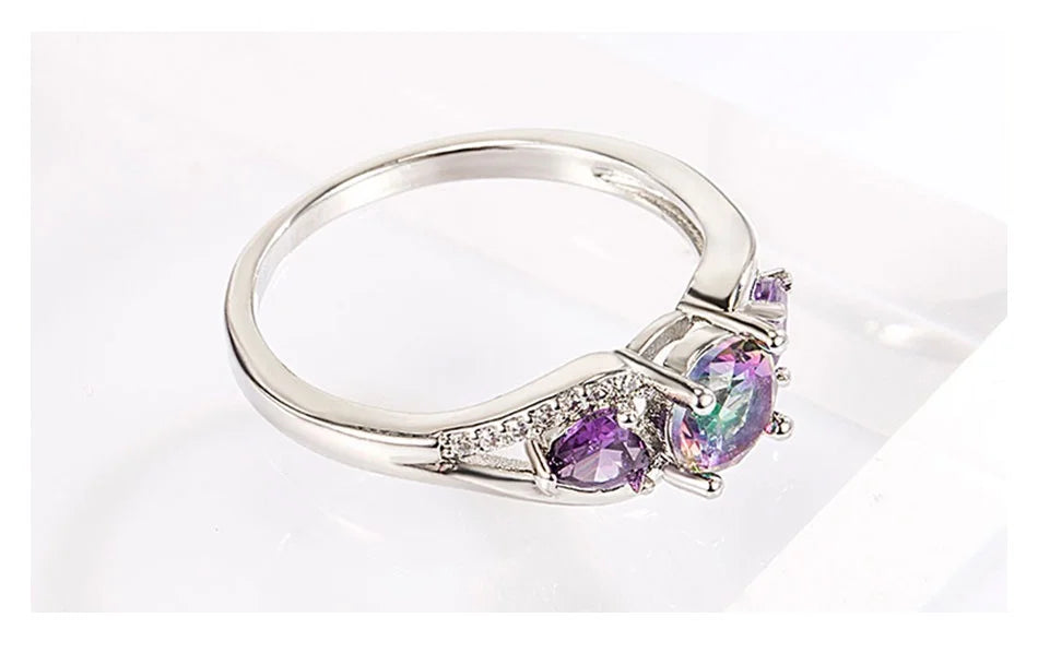 ZDADAN 925 Sterling Silver Heart Zircon Ring For Women Fashion Jewelry Accessories Gift