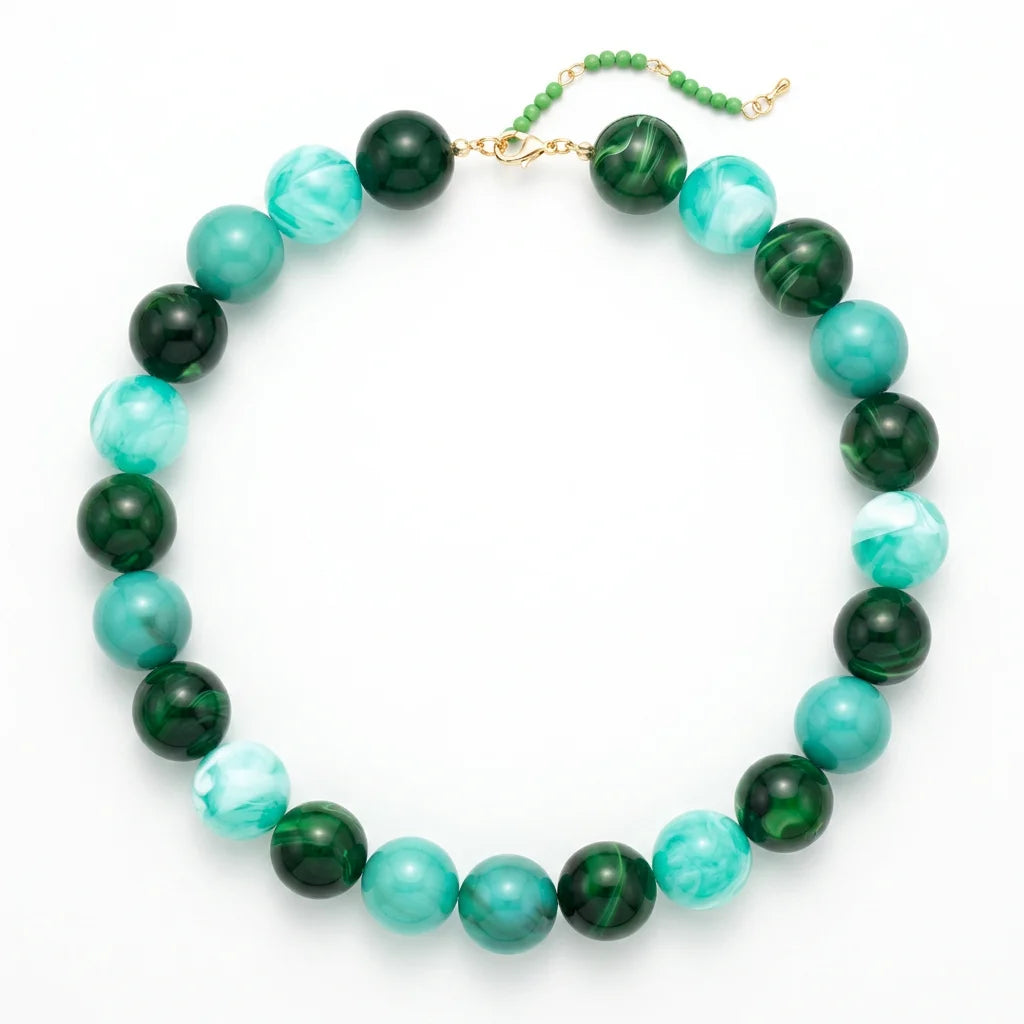 Summer Beach Chunky Bead Neckalce for Women  Multicolored Handmade Beading Collarbone Choker Boho Jewelry Holiday Gifts Bijoux