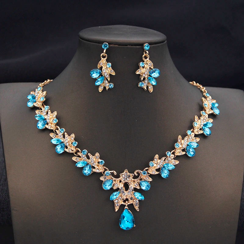Butterfly Collar Opal Pink Bridal Jewelry Sets for Women Choker Necklace Earring Set Wedding Bride Jewelry Sets 3 Pcs Gifts