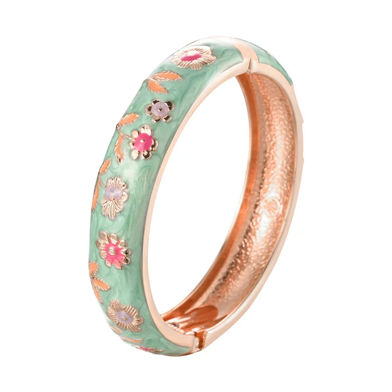 Enamel Bracelets For Women Wide Bangles On Hand Hawaiian India Cloisonne African Jewelry Women's Hand Bracelets Designer Gifts