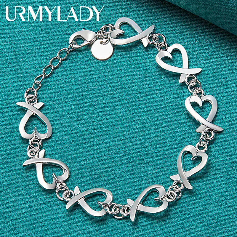 URMYLADY 925 Silver Bracelets For Women Wedding Lady Cute Noble Pretty Jewelry Fashion Nice Chain Hot Gifts