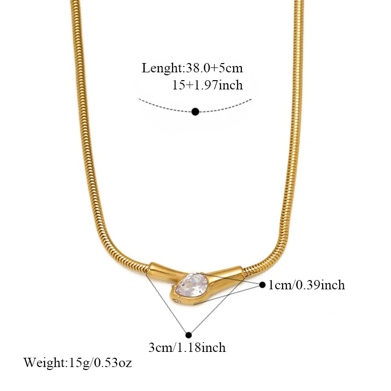 EILIECK 316L Stainless Steel Heart Chokers Necklace For Women New Fashion Collar Neck Chain Waterproof Gold Color Jewelry Gift