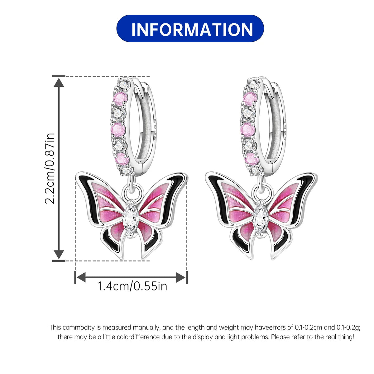 Orstarry 925 Sterling Silver Blue Zircon Dragonfly Drop Earrings Women Earrings Charm Fashion Versatile Party Jewelry Gifts