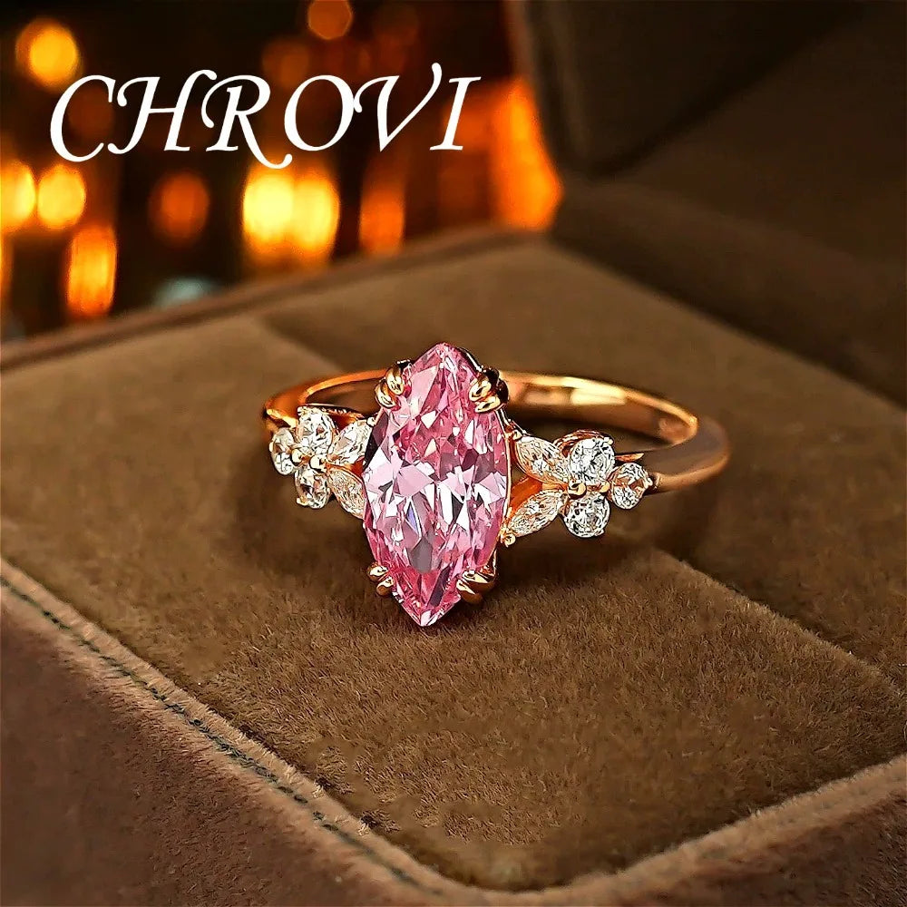Light Luxury 925 Sterling Silver High-End Padparadscha Ring for Women with High-Carbon Diamond Open Wedding Ring