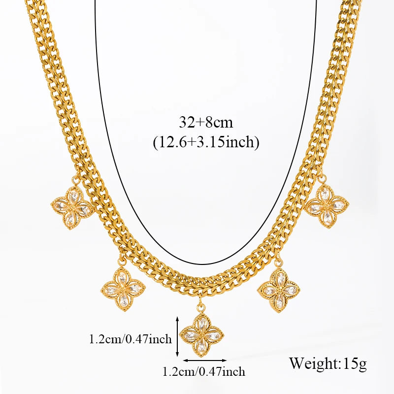 EILIECK 316L Stainless Steel Heart Chokers Necklace For Women New Fashion Collar Neck Chain Waterproof Gold Color Jewelry Gift