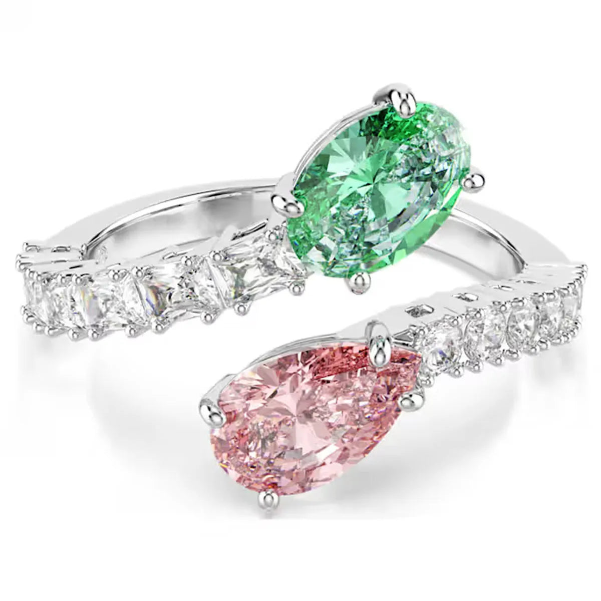 Spring Garden Inspired Multicolor Cubic Zirconia Dragonfly & Flower Jewelry Set,Ring Necklace Earring Bracelet,Light luxury