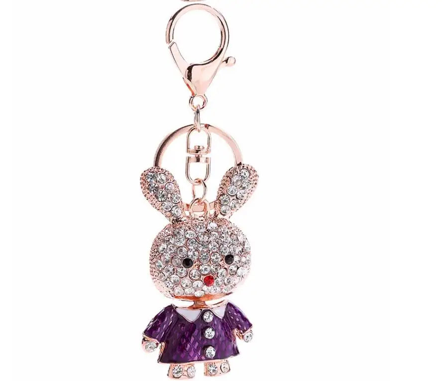 Fashion Full Crystal Rhinestone Unicorn Keychain Car keyrings Women's bags Decoration Accessories horse Pendants Jewelry