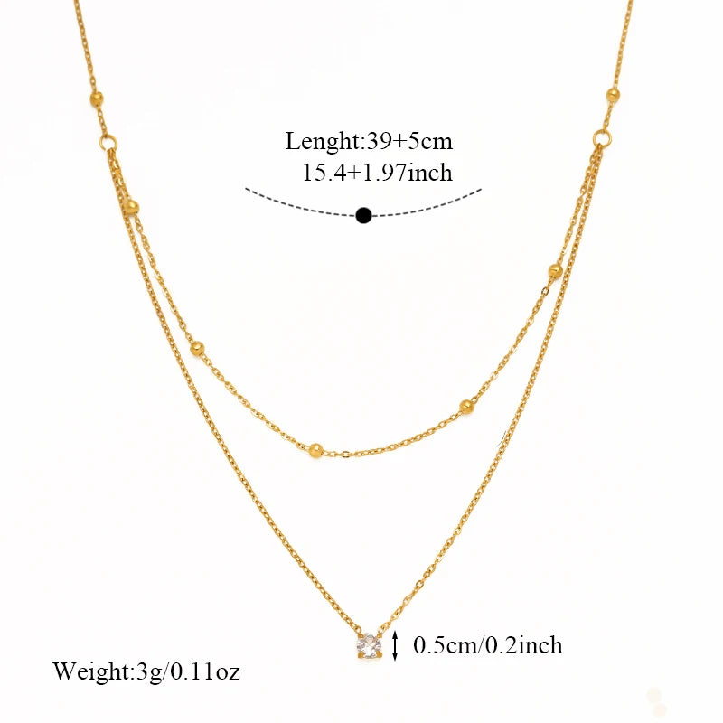 EILIECK Women's Retro Star Moon Pendant Necklace 18K Gold PVD Plated Stainless Steel Waterproof Layered Neck Chain Daily Jewelry
