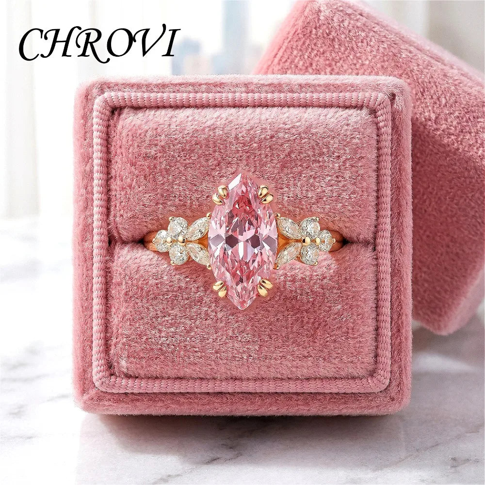 Light Luxury 925 Sterling Silver High-End Padparadscha Ring for Women with High-Carbon Diamond Open Wedding Ring