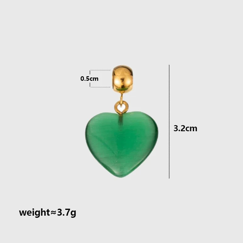 Trendy Natural Stone Star Heart Pendant DIY Necklace for Women Colorful Handmade Beaded Collars Necklace Stainless Steel Jewelry