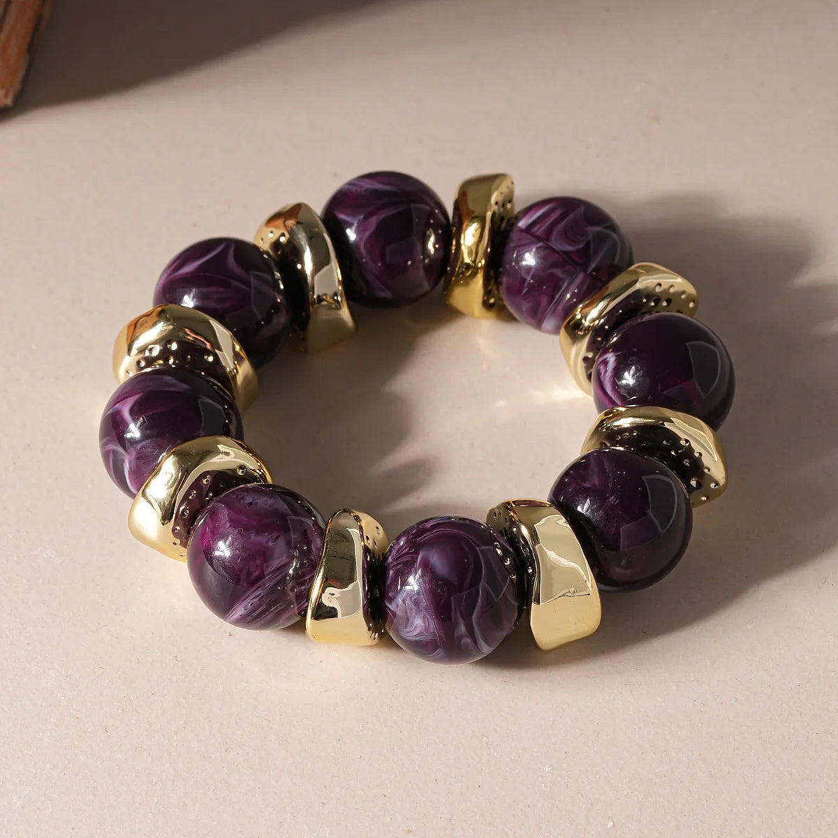 Acrylic Irregular Square Round Beaded Bracelets for Women Multicolor Bohemia Geometric Handmade Bangles Couple Jewelry Travel C