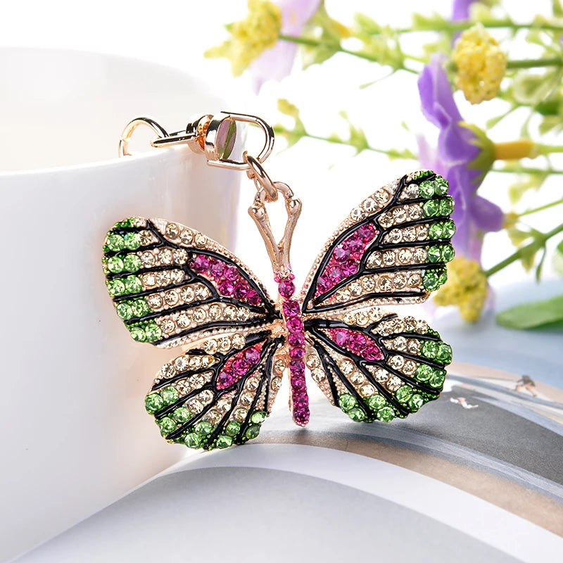 Fashion Rhinestone Crystal Metal Keychain Lovely Cartoon Marine Style Tortoise Fish Dolphin Keyring HandBag Car Pendant Gift