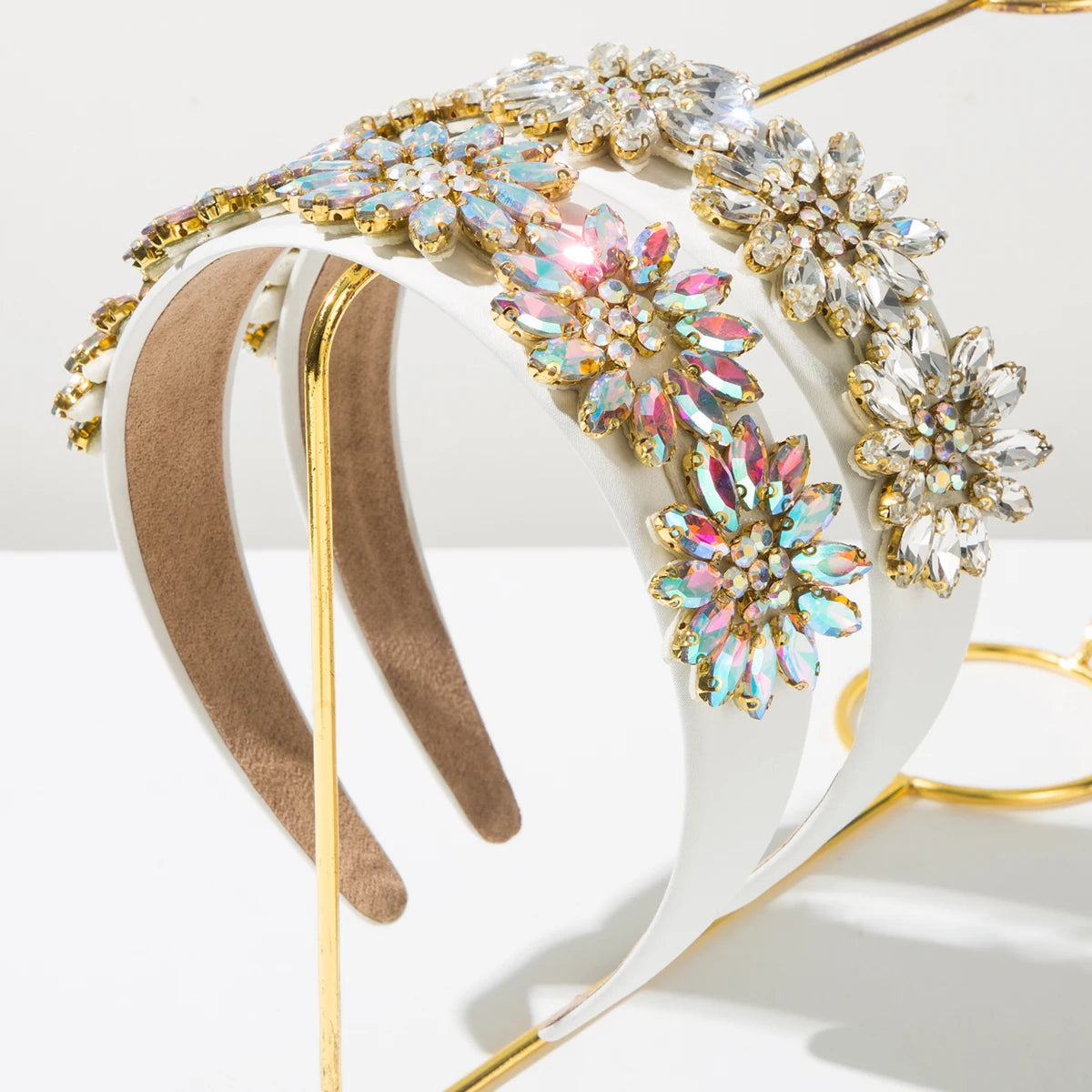 European and American light luxury headband Baroque Gorgeous Full Diamond Flower Headband Temperament Shiny Banquet Headband