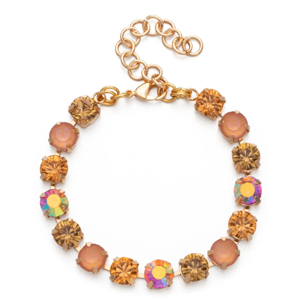 BEUTIFOR Colorful Crystal Bracelet for Women Gold Color Link Chain Bohemian Jewelry 2025