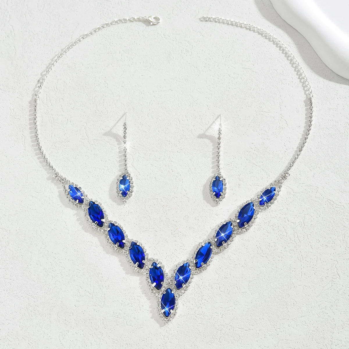Advanced Versatile Crystal Necklace Earrings Two Piece Set Bridal Wedding Party Vacation Travel Versatile Accessories
