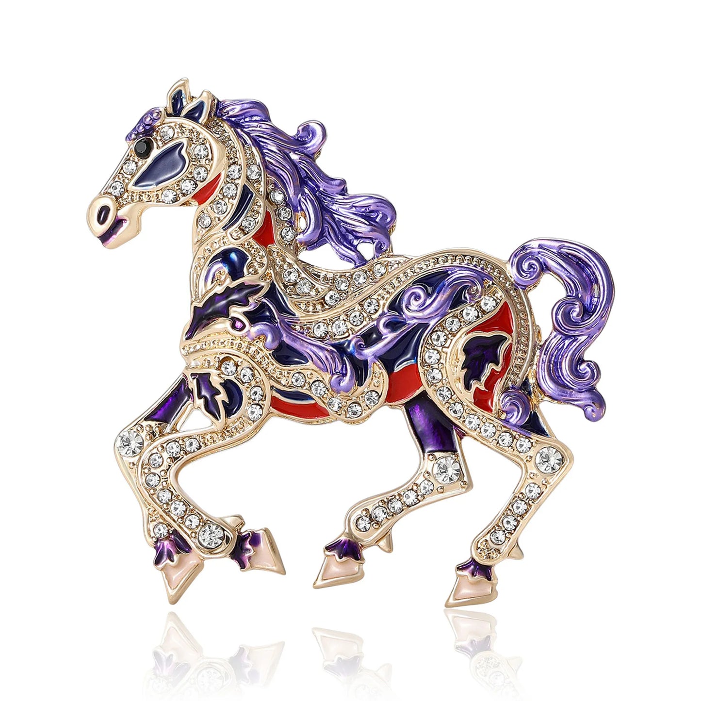 Women's Luxury Jewelry Box Horse Brooch Ornament Souvenir Gift Horse Year Mascot High-end Dress Needle