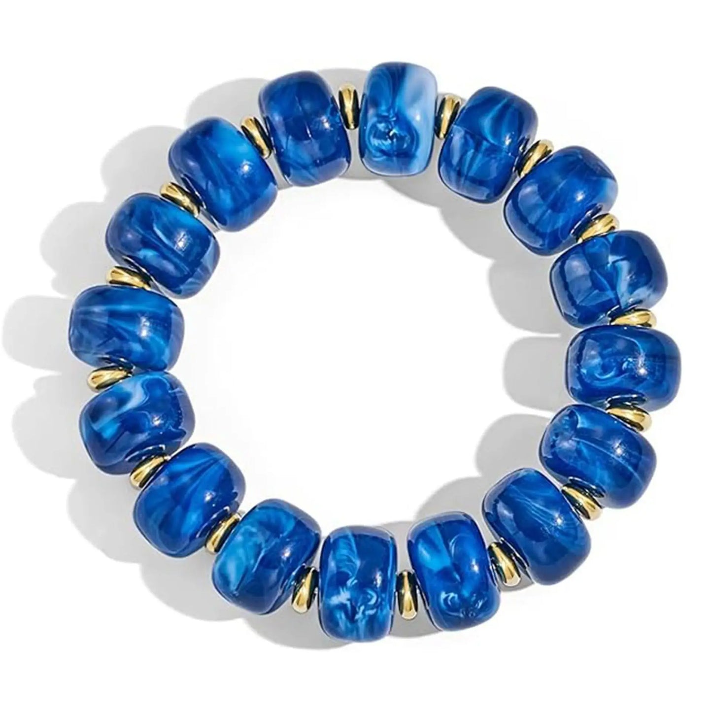 Boho Colorful Geometric Beads Elastic Bracelets for Women Fashion Acrylic Flat Round Bead Bracelet Beach Jewelry Gifts