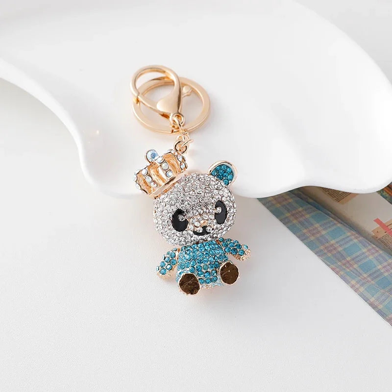 Colorful Bear Series Keychain Dazzling Colors Love Bow Bears Pendant Accompanying Gift Wedding Souvenir