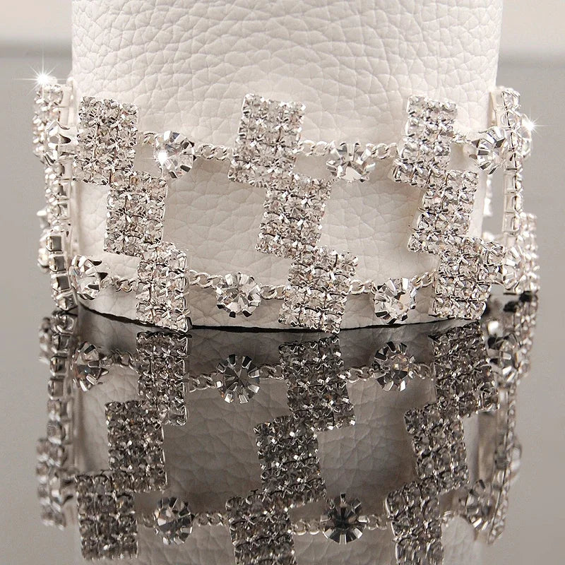 New Fashion Charm Bracelets 925 Silver AAAAA Zircon Crystal Women Bracelet Wedding Engagement Luxury Jewelry