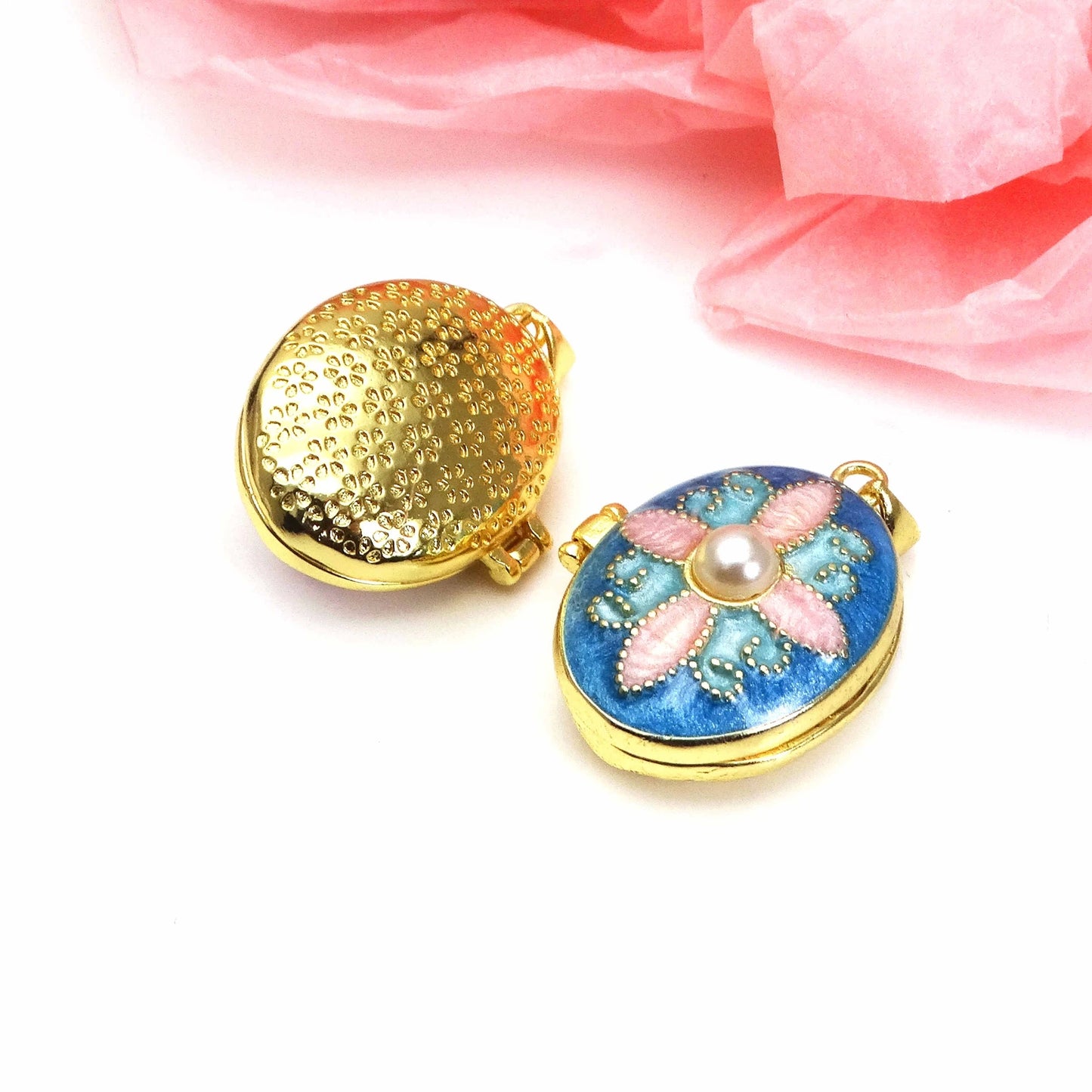 Micro Zircon oil drip photo box Pendant necklace Pearl Celtic Knot pendant necklace copper chain jewelry necklace
