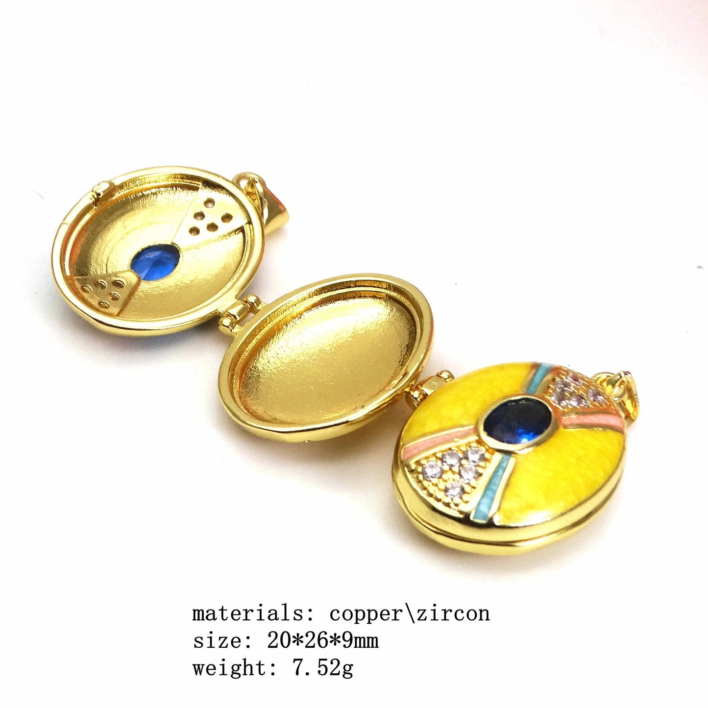 Micro Zircon oil drip photo box Pendant necklace case gaine pendant necklace copper chain jewelry necklace