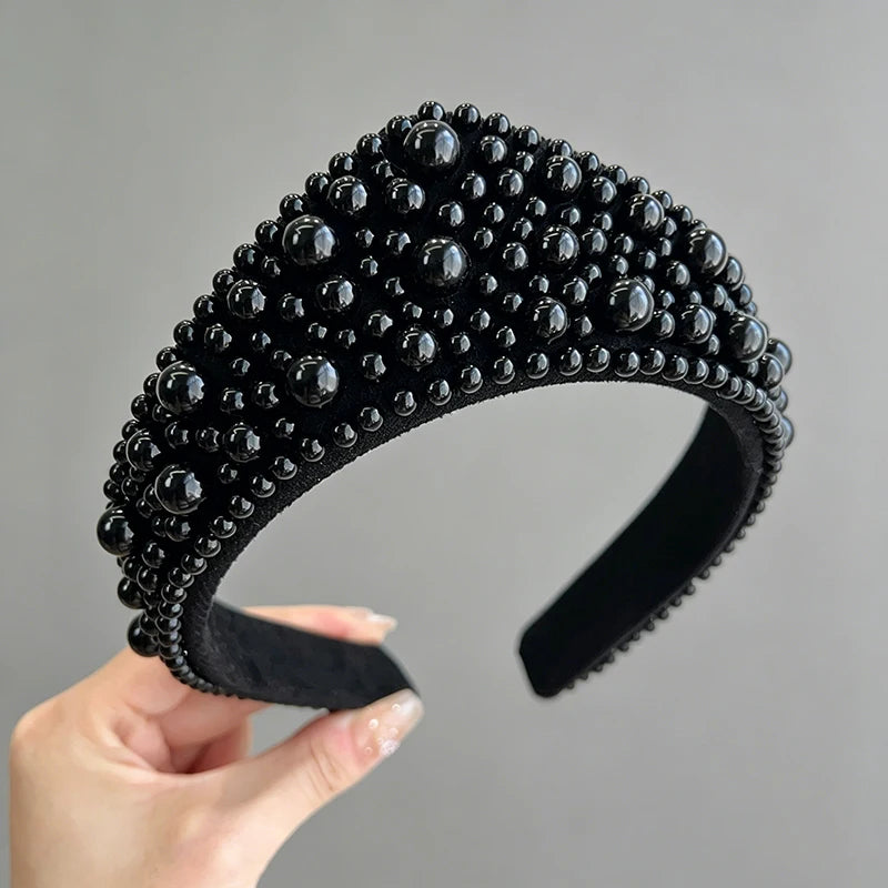 Fashion Hairbands for Women Rhinestone Pearls Tiaras Crown Headband Hair Jewelry Gifts Accessories