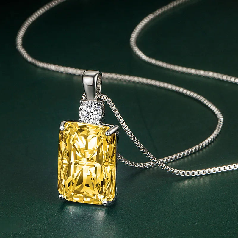 New 925 Sterling Silver Necklace Pendant Good Quality For Women Wedding Engagement Moissanite Jewelry Plated white gold