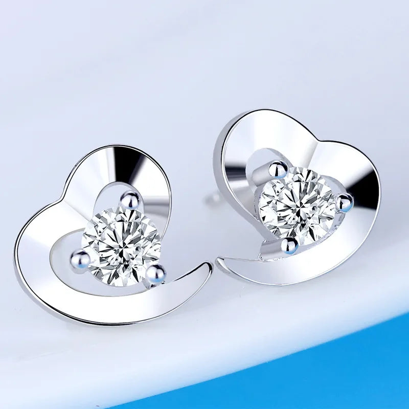 Hot Sale 925 Sterling Silver Earrings AAA Zircon for Women Fashion Party Original Jewelry Gifts Wedding Gift cute