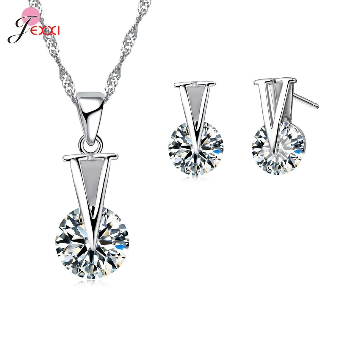 925 Silver Needle Jewelry Sets for Women Girls 34 Models Option Austrian Crystal Rhinestone Pearl Pendant Necklace Earrings