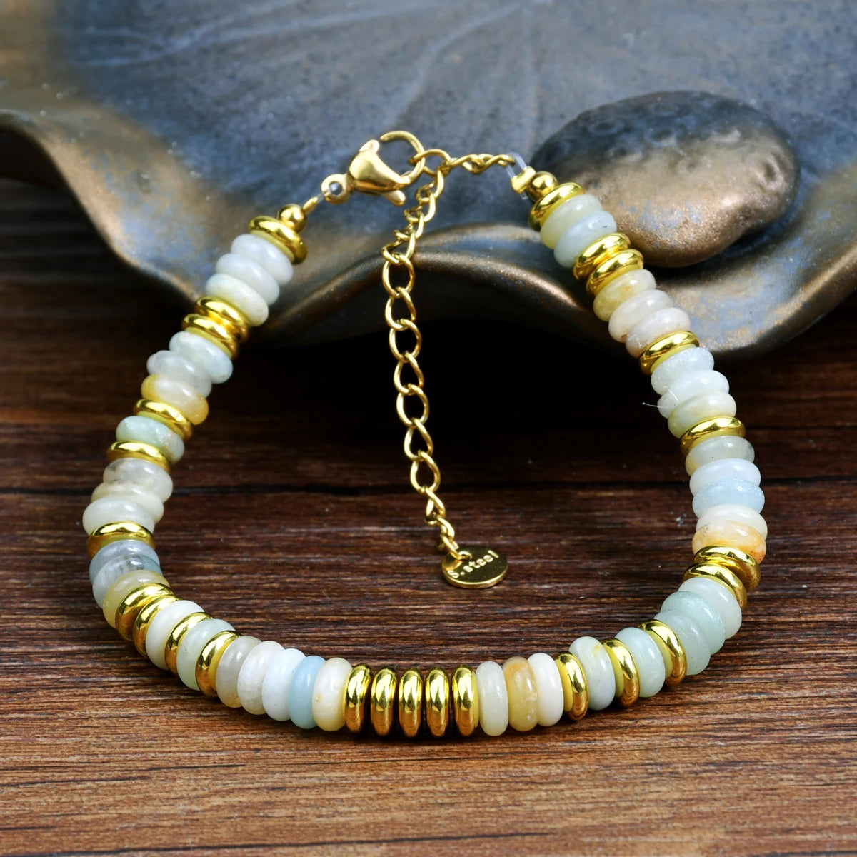 Natural Stone Colorful Mix-Gemstones Beaded Bracelet Bohemian Women's Sweet And Cute Summer Vacation Handmade Jewelry